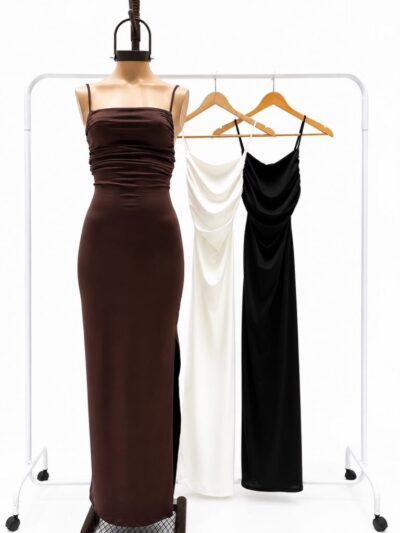 VESTIDO LARGO SISA/TRASERO FRUNCE