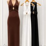 VESTIDO LARGO AL CUELLO ACCS CENTRO