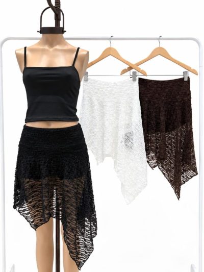 POLLERA-SHORT IRREGULAR ENCAJE